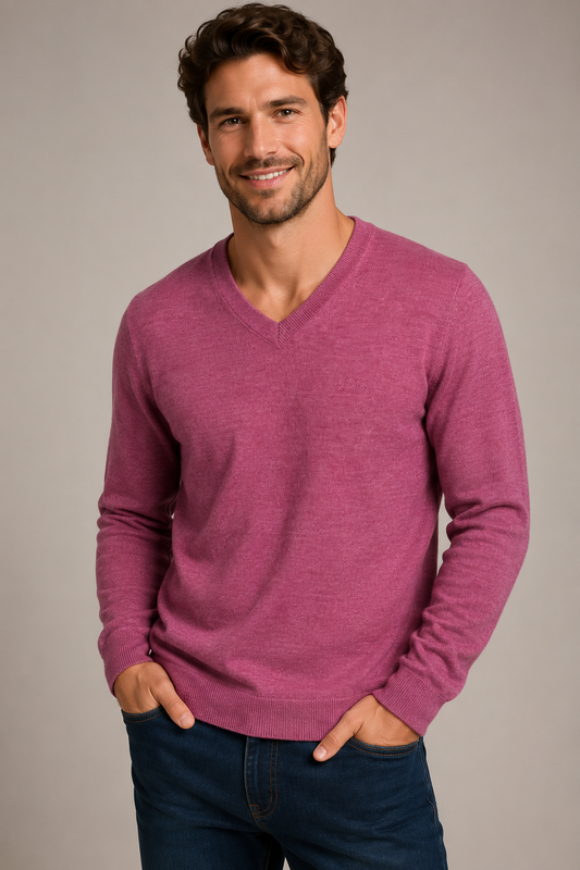 100% Merino Fine knitwear V-Neck Jumper (Copy)