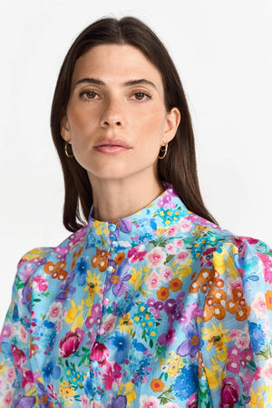 RICH & ROYAL BLOUSE DRESS WITH FLORAL PRINT