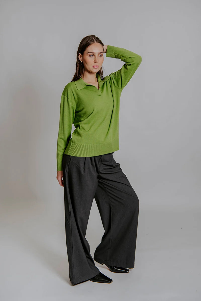 Bella - Polo Collar Pullover