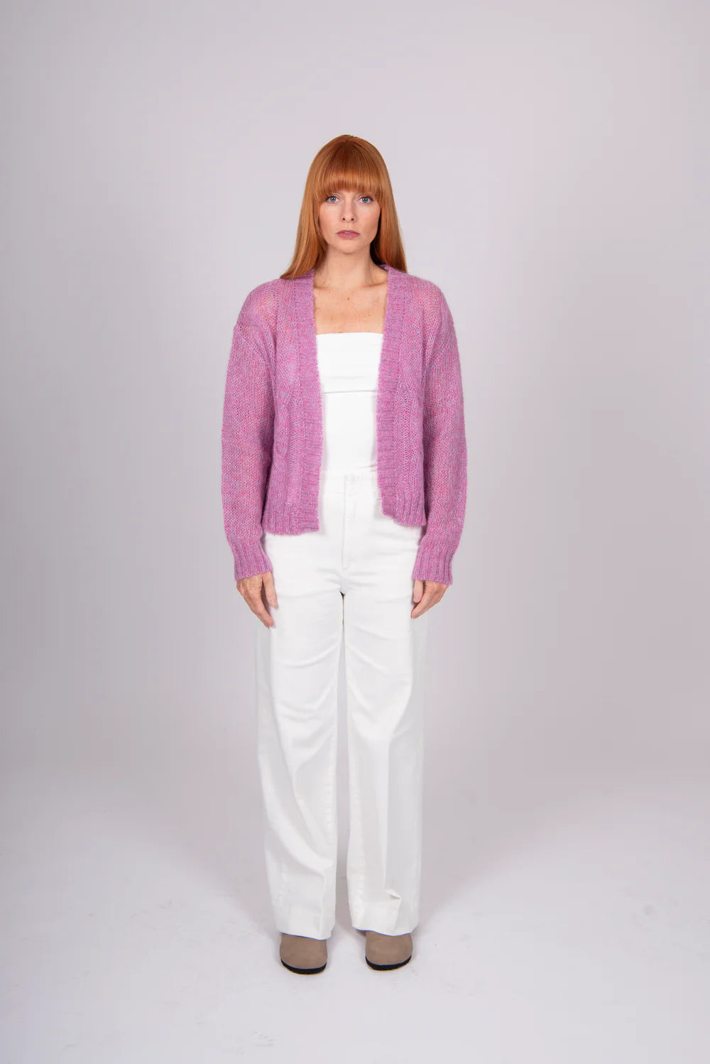 Mohair Cable Boxy Cardi