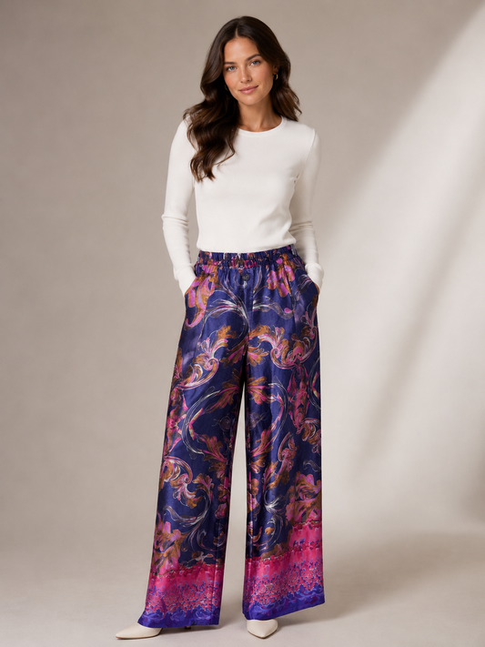 MISS GOODLIFE PANTS PALAZZO HAPPY BLUE
