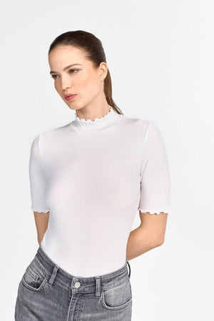 RICH & ROYAL T-SHIRT WITH STAND-UP COLLAR