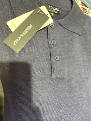 Fields Classics Pure Merino Wool Three-Button Collar Jumper – Machine Washable with Woolmark Certification