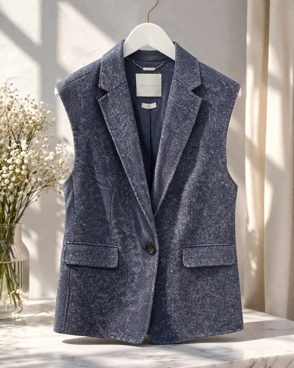 RICH & ROYAL LONG VEST CARDIGAN