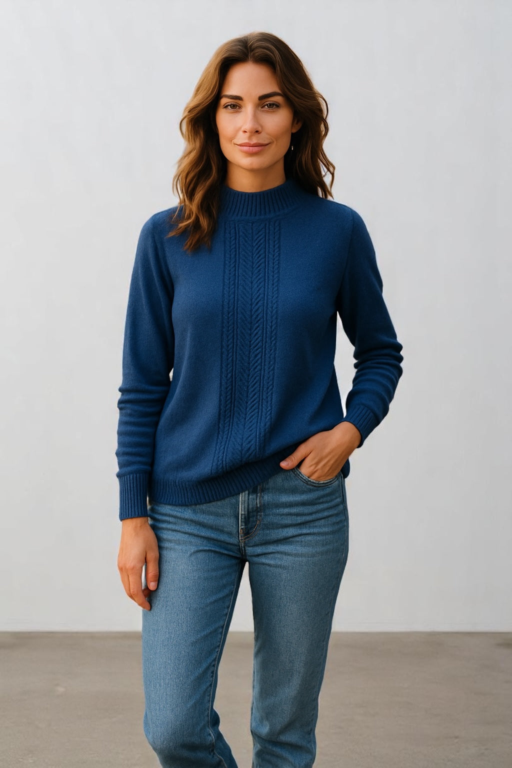 Bridge & Lord Merino/Cashmere Cable Raglan Pullover