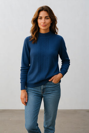 Bridge & Lord Merino/Cashmere Cable Raglan Pullover