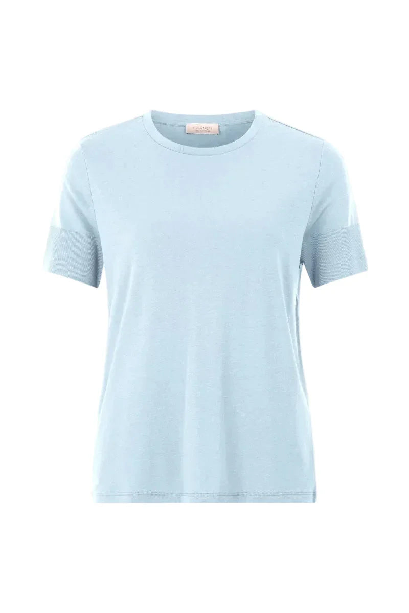RICH & ROYAL T-SHIRT WITH RIBBED CUFFS