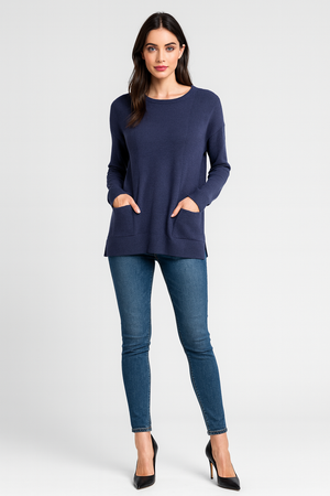 Crew neck with elbows patches and pockets fields