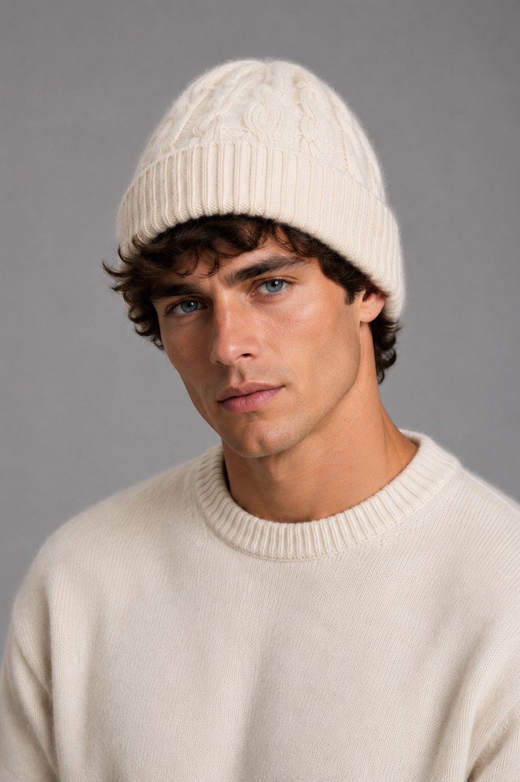 Unisex Pure Wool Beanie – Cabled