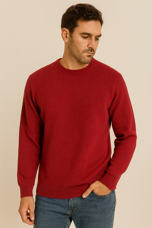 ANSETT Pure wool Fishermans Rib Knit round neck jumper