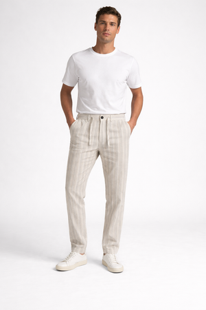 DSTREZZED LOGAN STRIPE PANT IN SAND