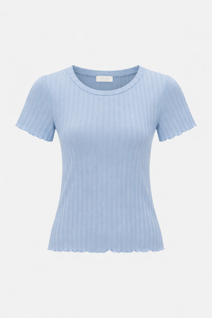 RICH & ROYAL FIGURE-HUGGING RIBBED SHIRT