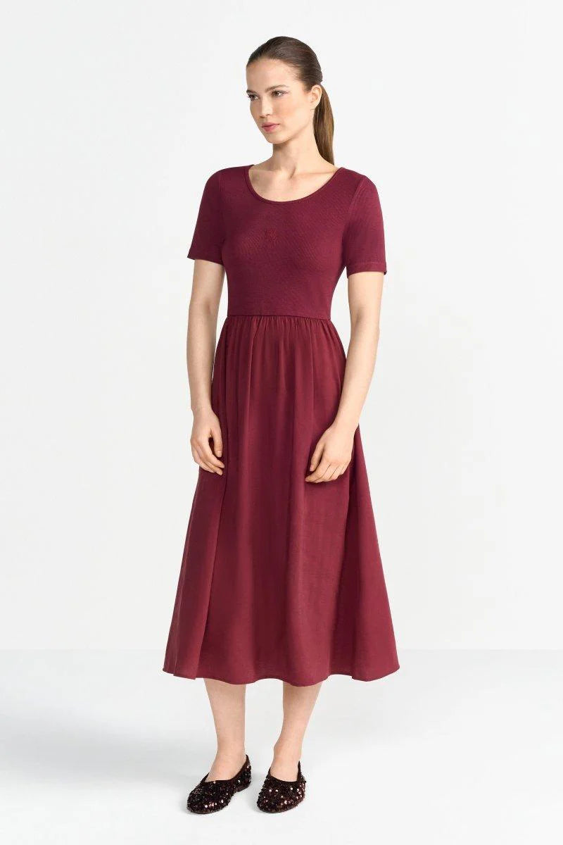 RICH & ROYAL MIDI DRESS WITH JERSEY TOP