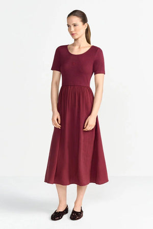 RICH & ROYAL MIDI DRESS WITH JERSEY TOP