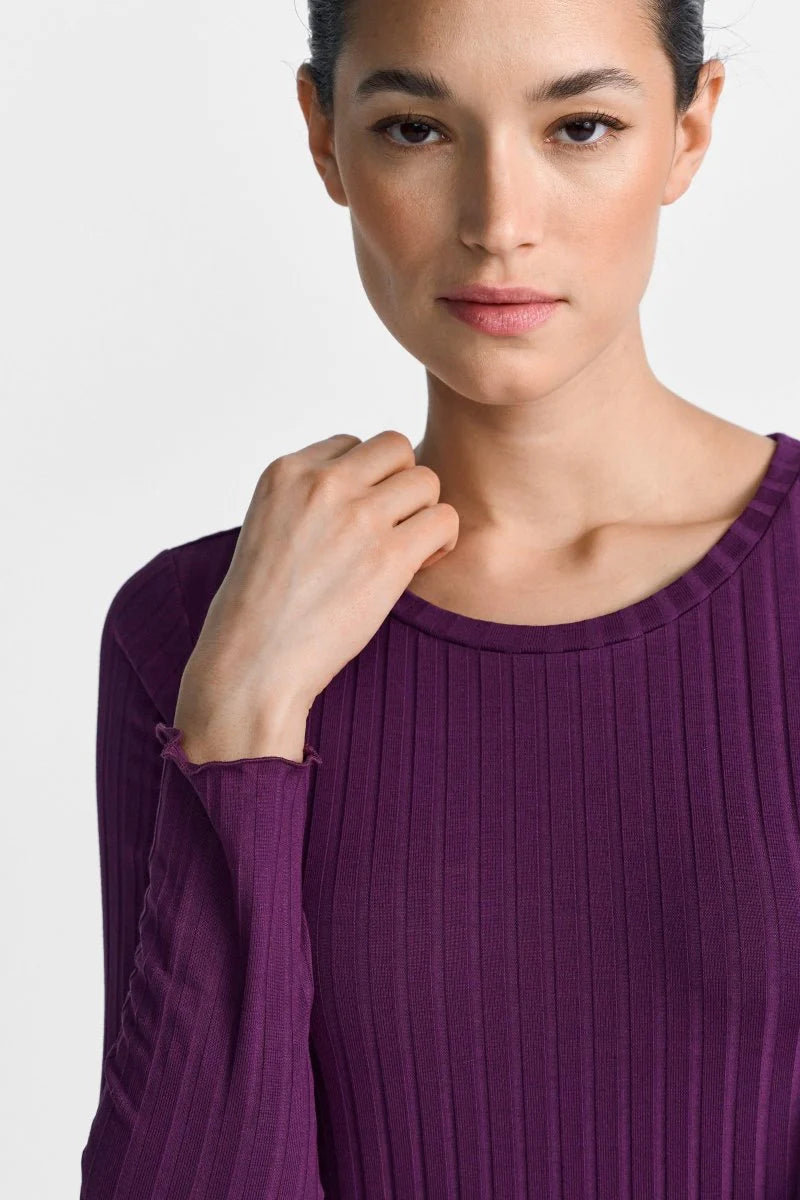 RICH & ROYAL RIBBED TEXTURE LONG SLEEVE