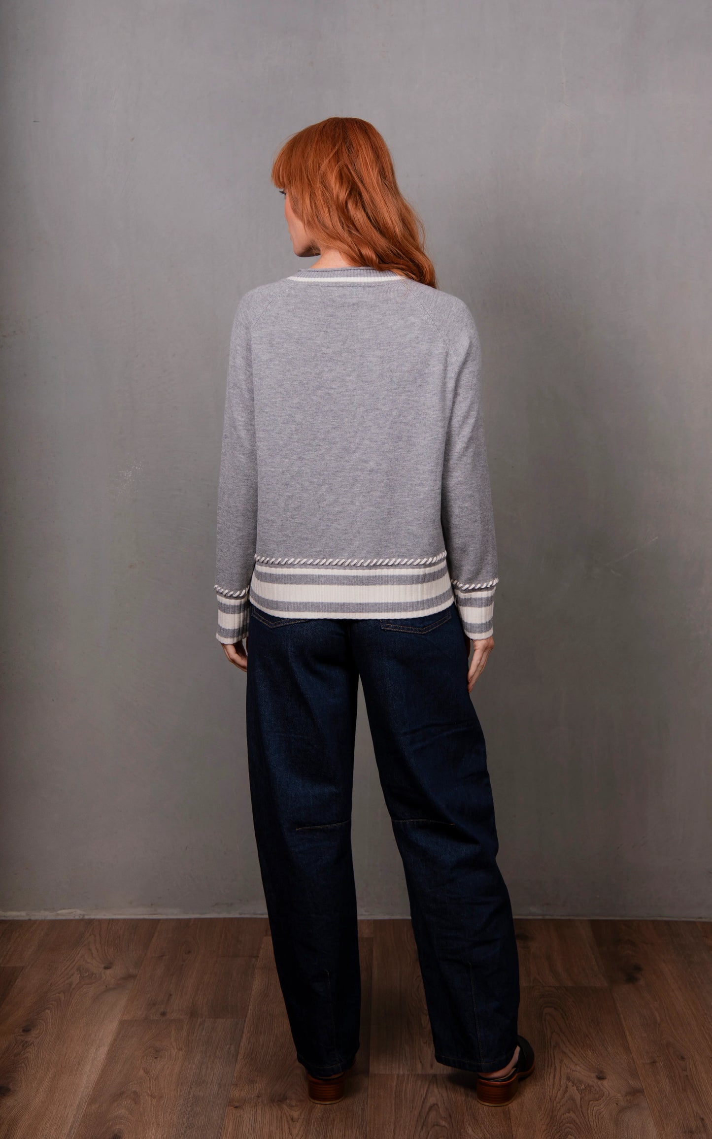 Bridge & Lord - Stripe Trim Raglan Pullover