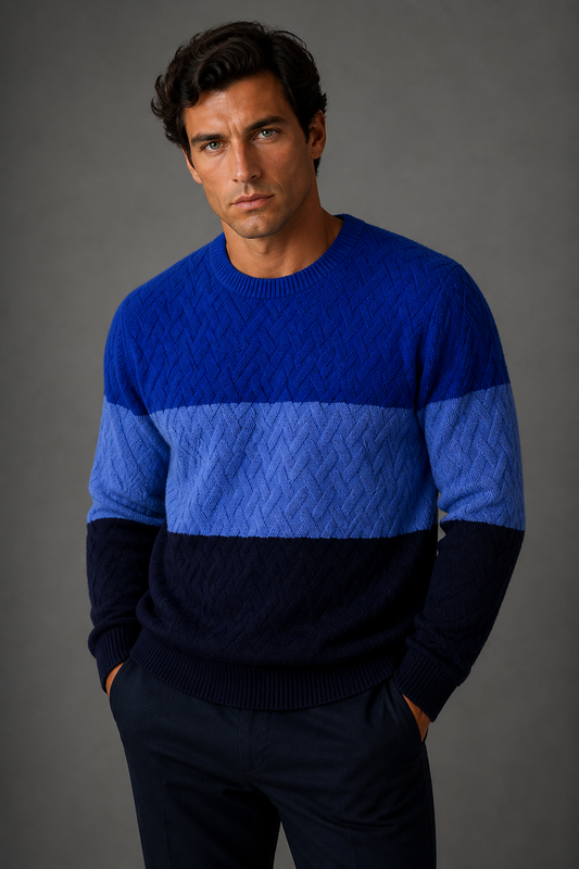 Pattern crew pullover