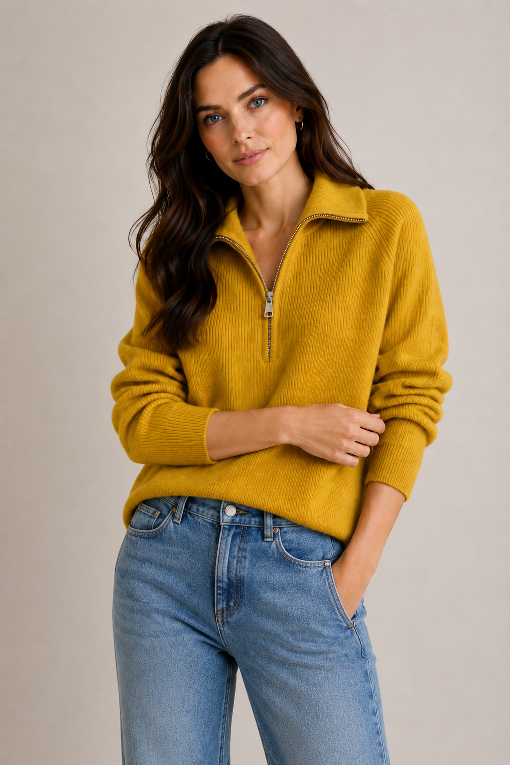 Pure Merino Wool Half Zip Pullover