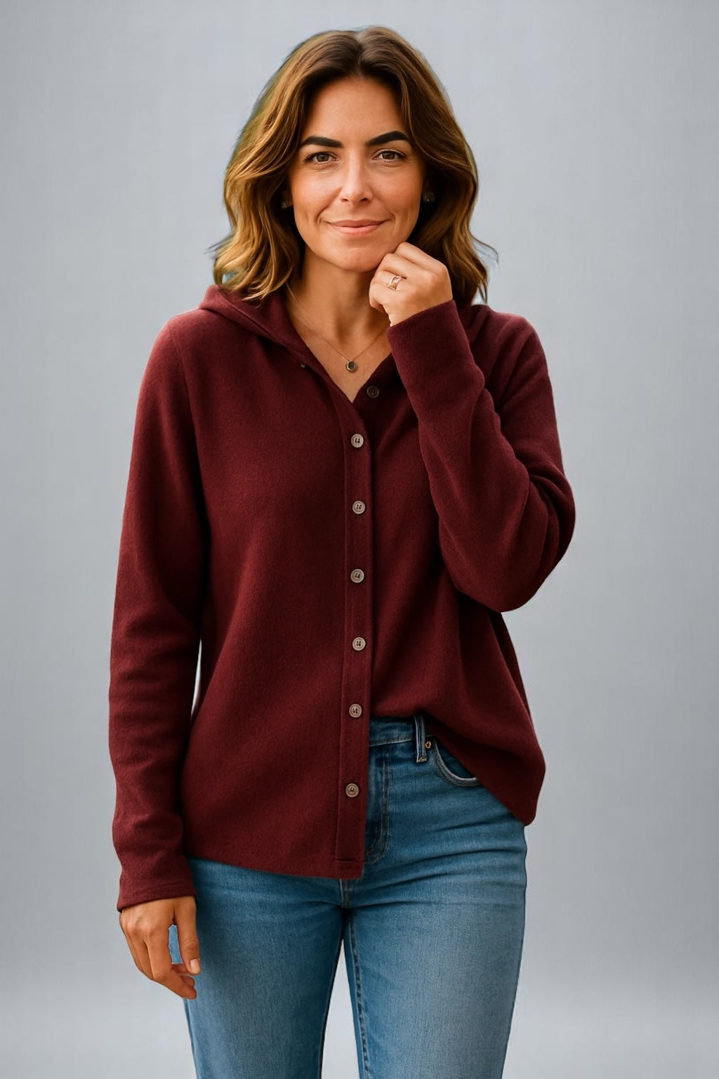 Pure Merino Wool Hoodie Cardigan