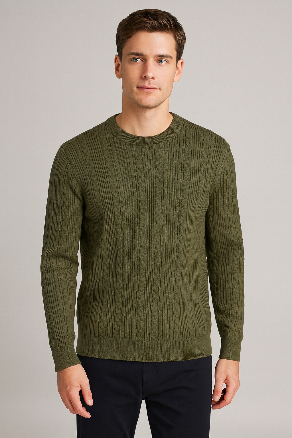 Cable Knit Crew Pure Merino