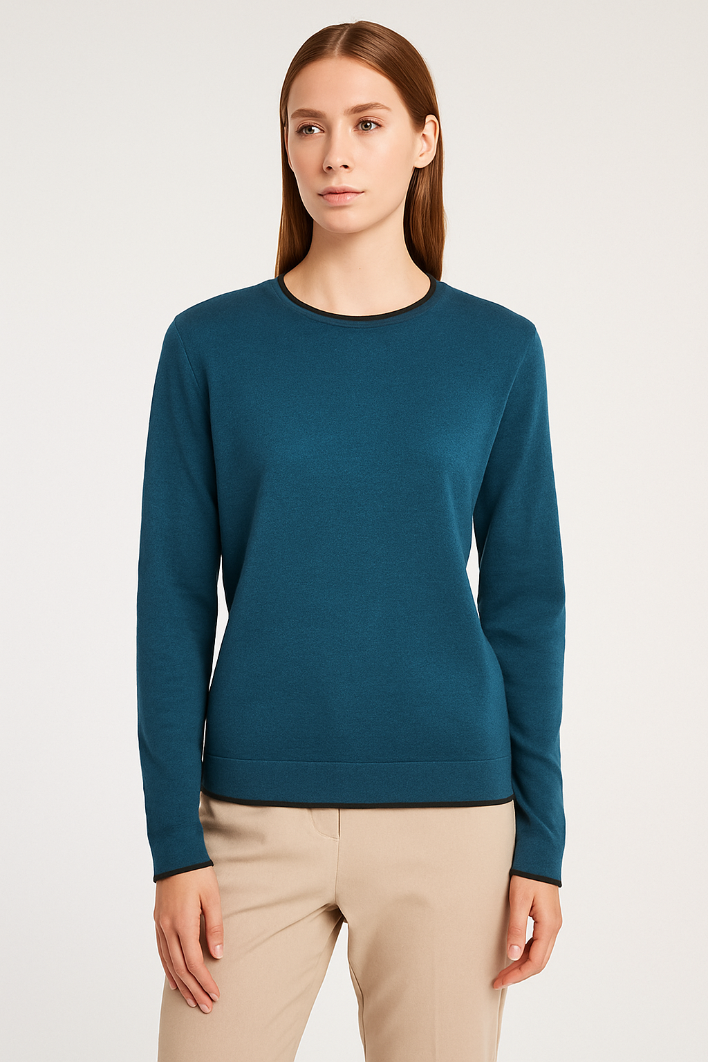 FIELDS KNITWEAR CONTRAST BUTTON BACK PULLOVER
