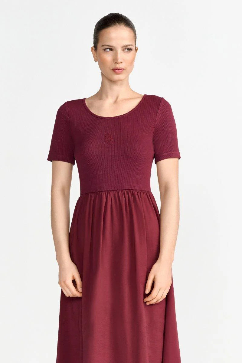 RICH & ROYAL MIDI DRESS WITH JERSEY TOP