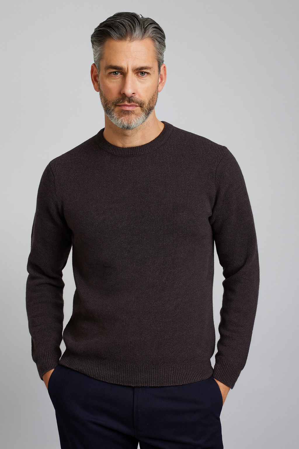 ANSETT Pure wool Fishermans Rib Knit round neck jumper