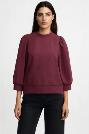 RICH & ROYAL SWEATSHIRT WITH PUFF SLEEVES