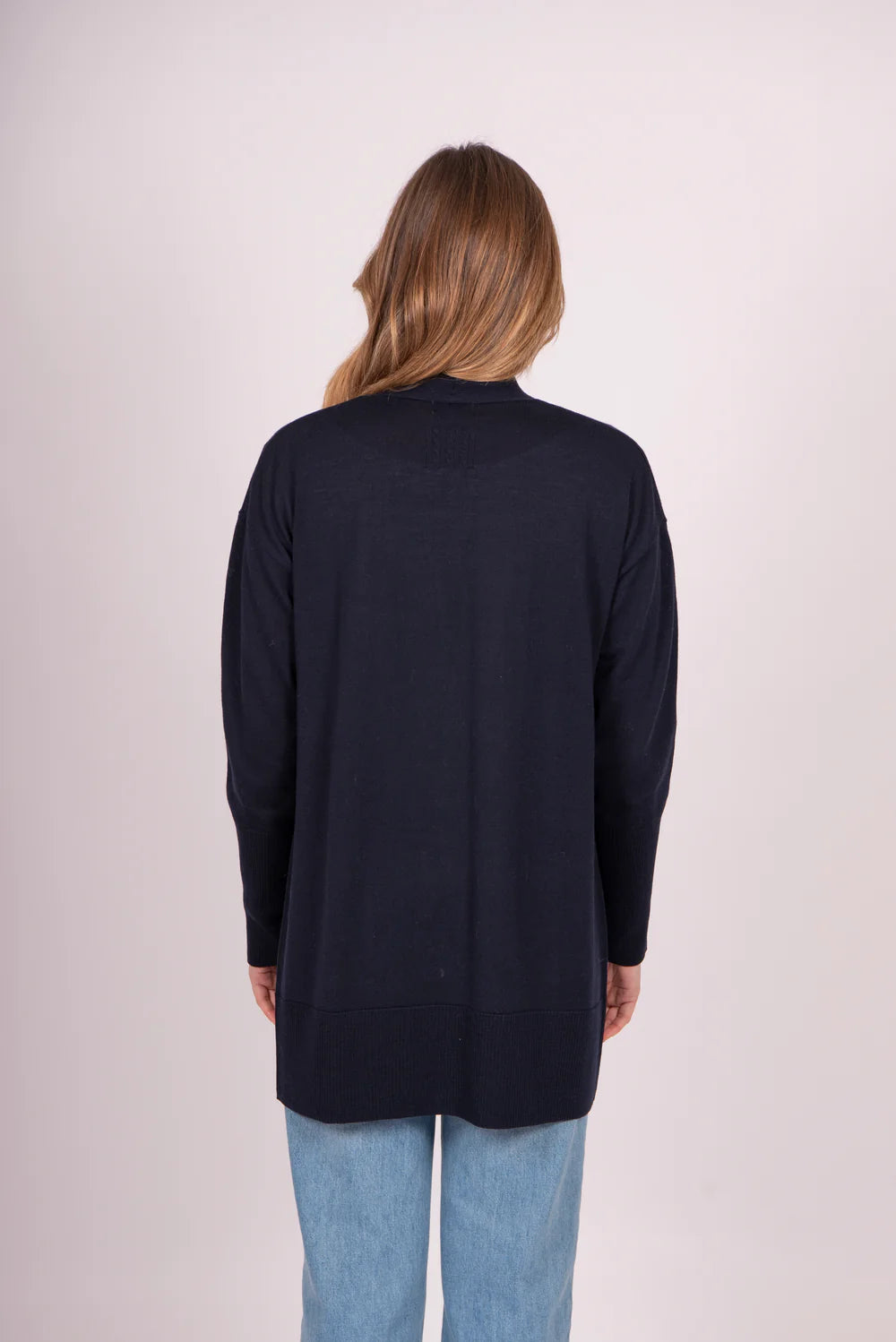 Longline Rib Trim Cardi