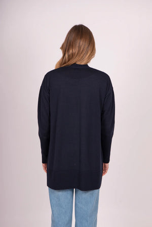 Longline Rib Trim Cardi