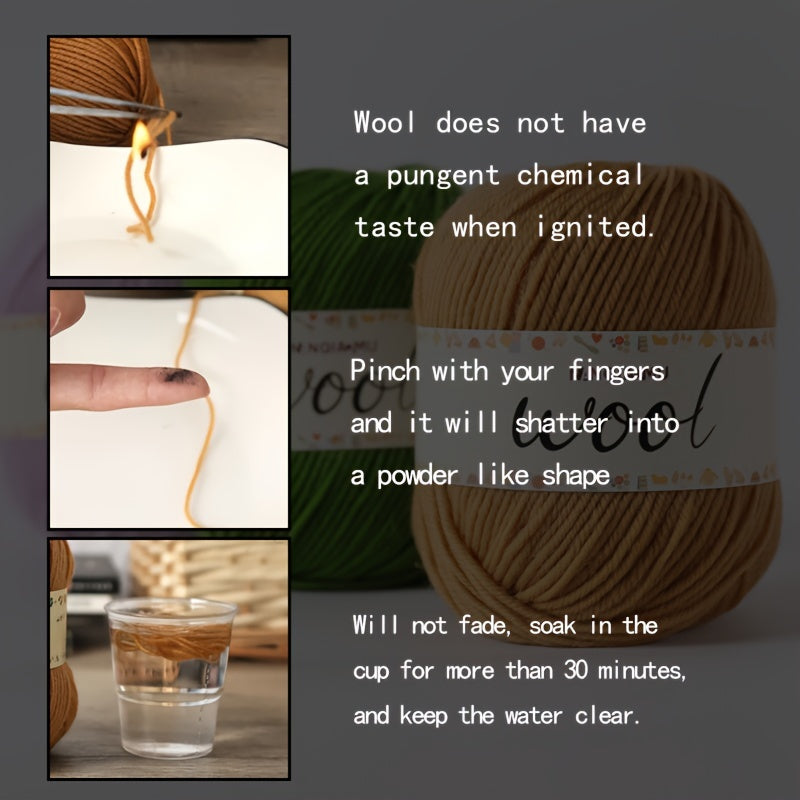 100% Pure Wool, Soft Knitting Crochet Yarn 50g