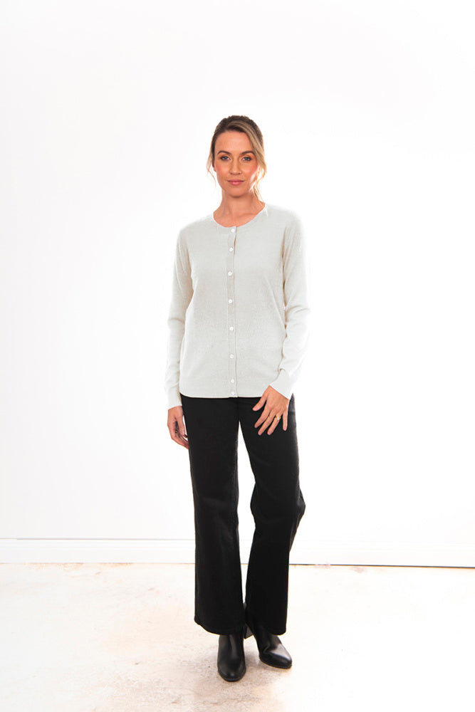 ESSENTIAL BUTTON TO NECK CARDIGAN