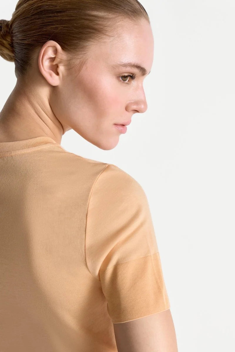 RICH & ROYAL T-SHIRT WITH RIBBED CUFFS