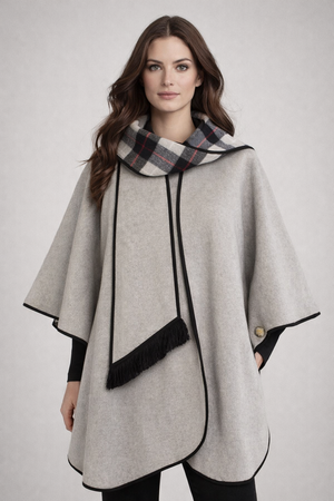 KESTA REVERSIBLE LONG LINE CAPE MADE IN UK