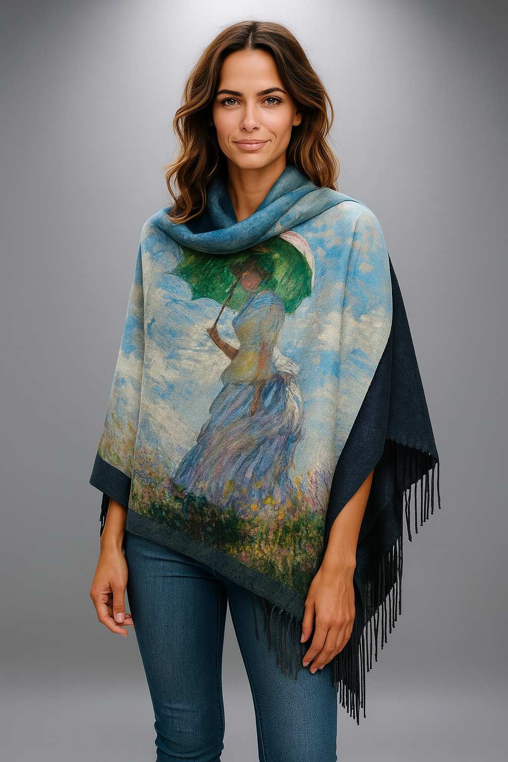 Luxury Oil Painting Cashmere Shawl/Scarf
