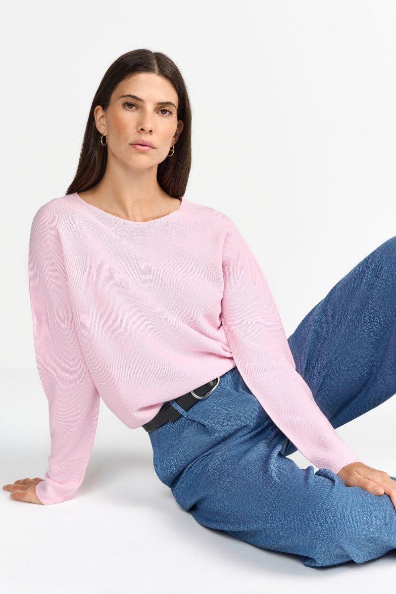 RICH & ROYAL FINE KNIT SWEATER WITH RAGLAN SLEEVES MADE IN ITALY