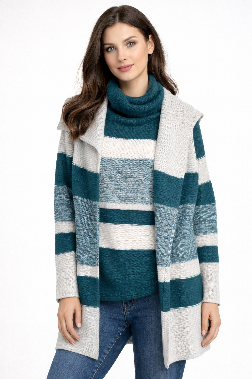 Bella Knitwear Stripe Set – Pullover & Vest