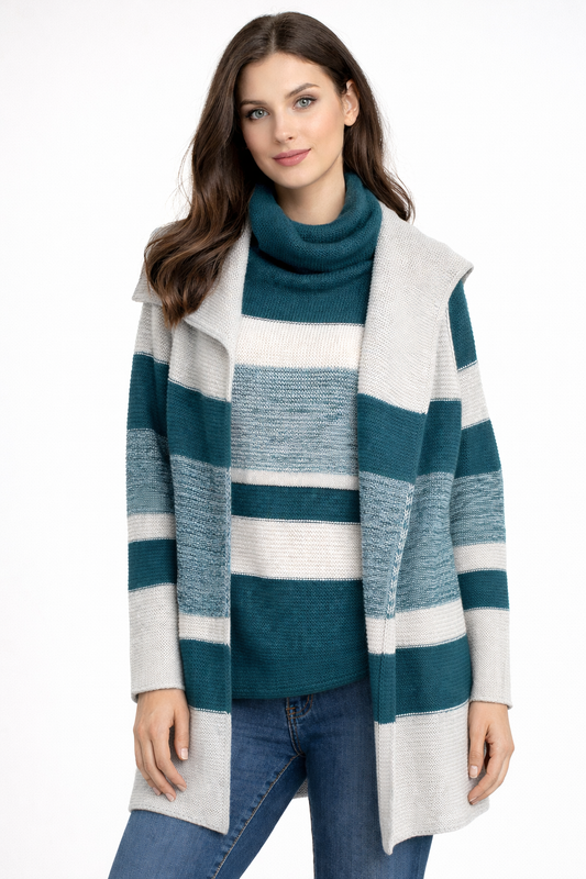 Bella Knitwear Stripe Set – Pullover & Vest