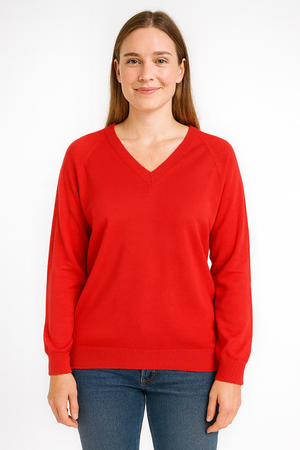 MTF Machine Washable Pure Wool V Neck Pullover Unisex