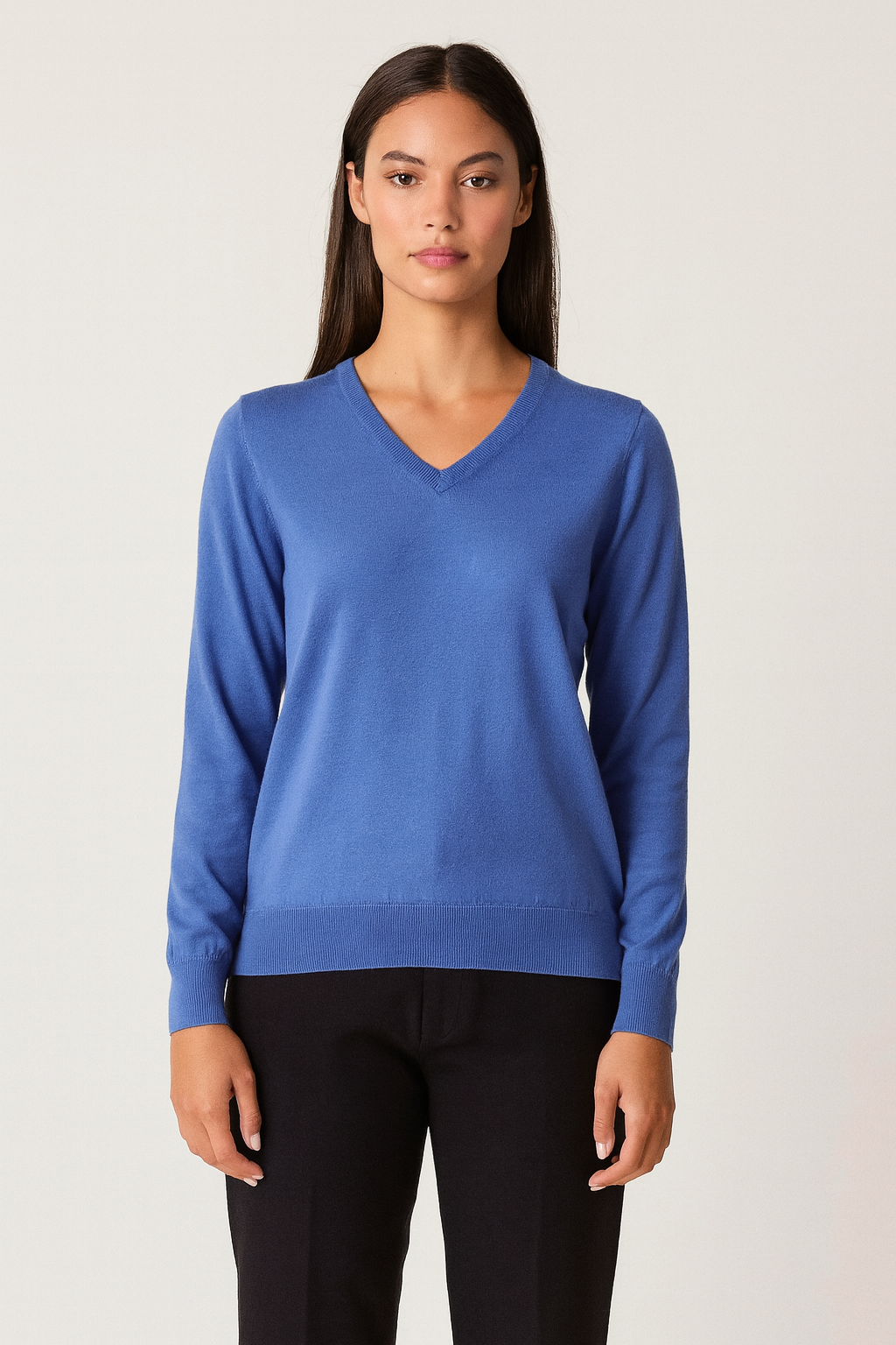 Pure Merino V-Neck Jumper Fine Gage