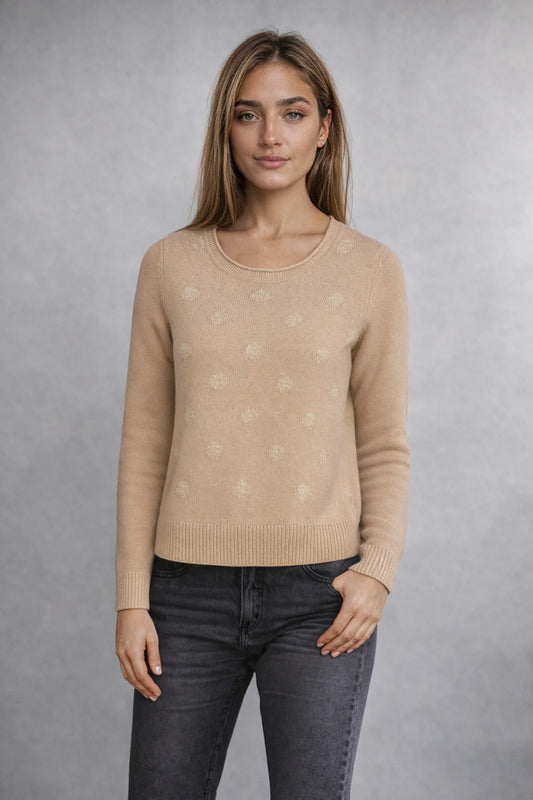 SABENA SPOTTED CREW NECK WOOL BLEND