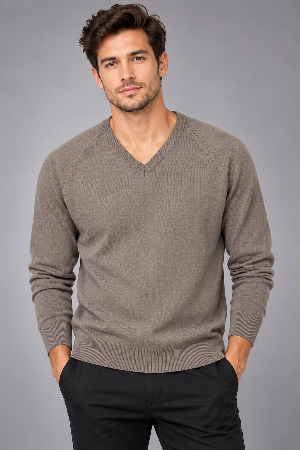 MTF Machine Washable Pure Wool V Neck Pullover