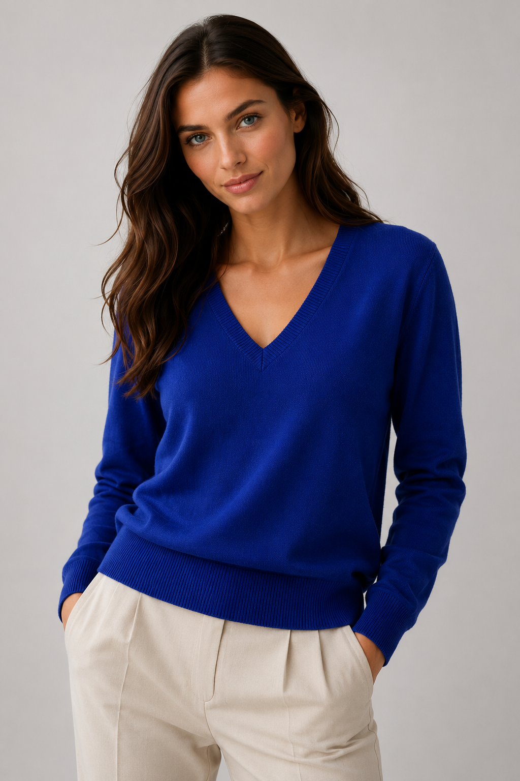 MTF Machine Washable Pure Wool V Neck Pullover