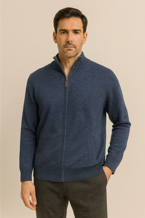 ANSETT GOLD FULL ZIP MERINO / CASHMERE L ONLY