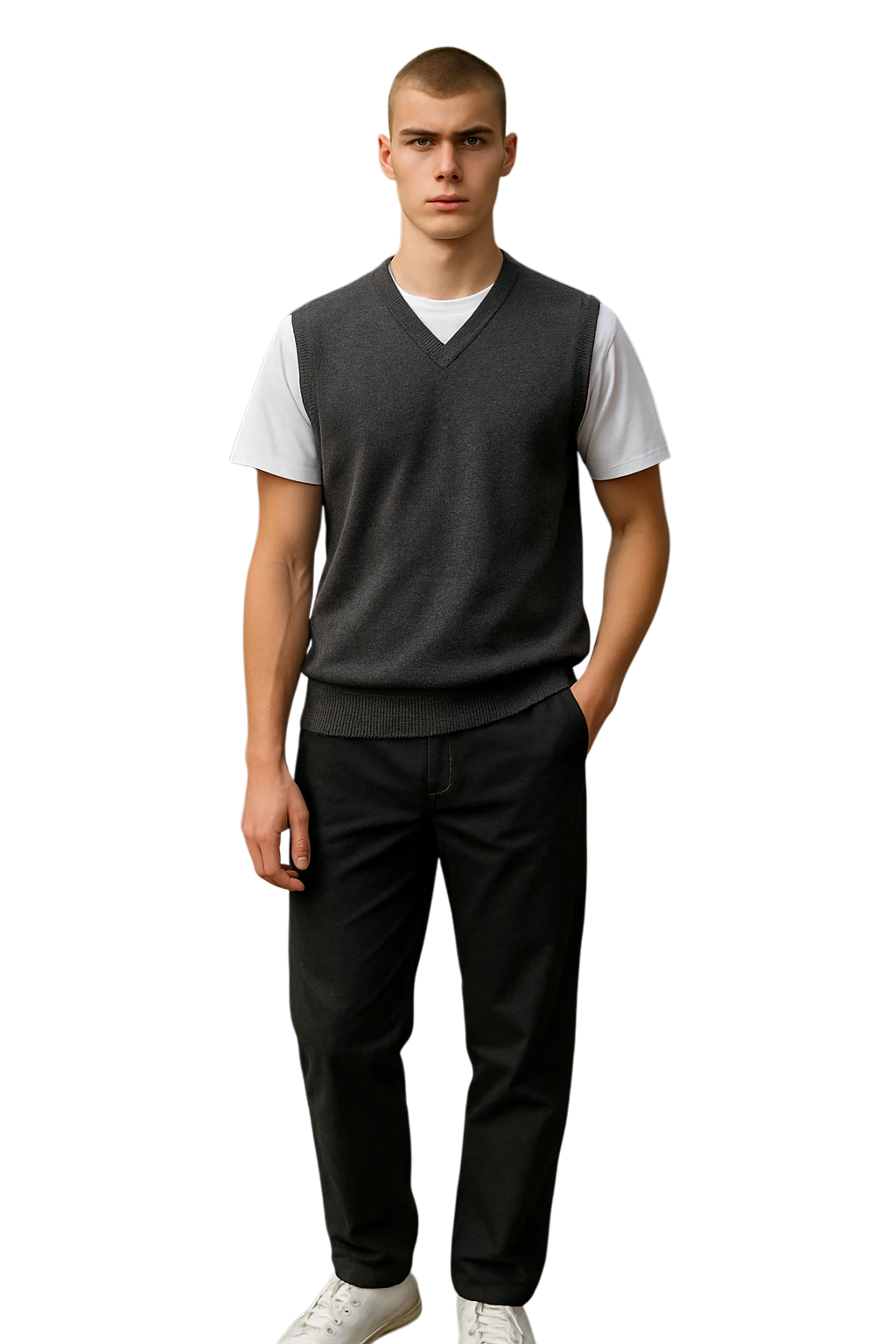 Ansett Vest V-Neck  Fine Gage