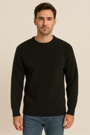 ANSETT Pure wool Fishermans Rib Knit round neck jumper