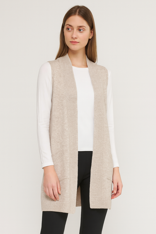 Fields knitwear open vest