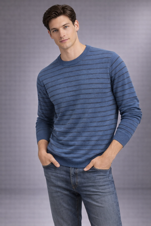 Fields Pure merino Crew neck with lines
