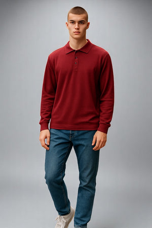Fields Classics Pure Merino Wool Three-Button Collar Jumper – Machine Washable with Woolmark Certification