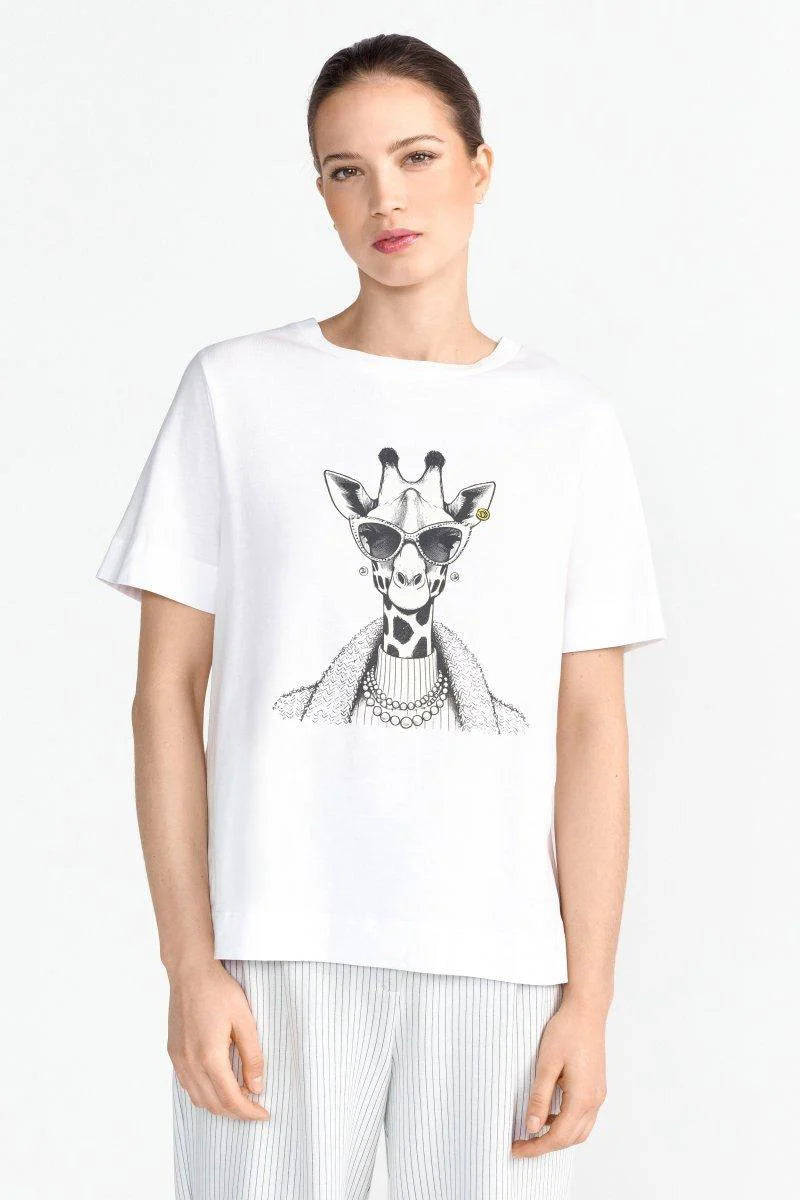 RICH & ROYAL WEISSES T-SHIRT MIT PRINT